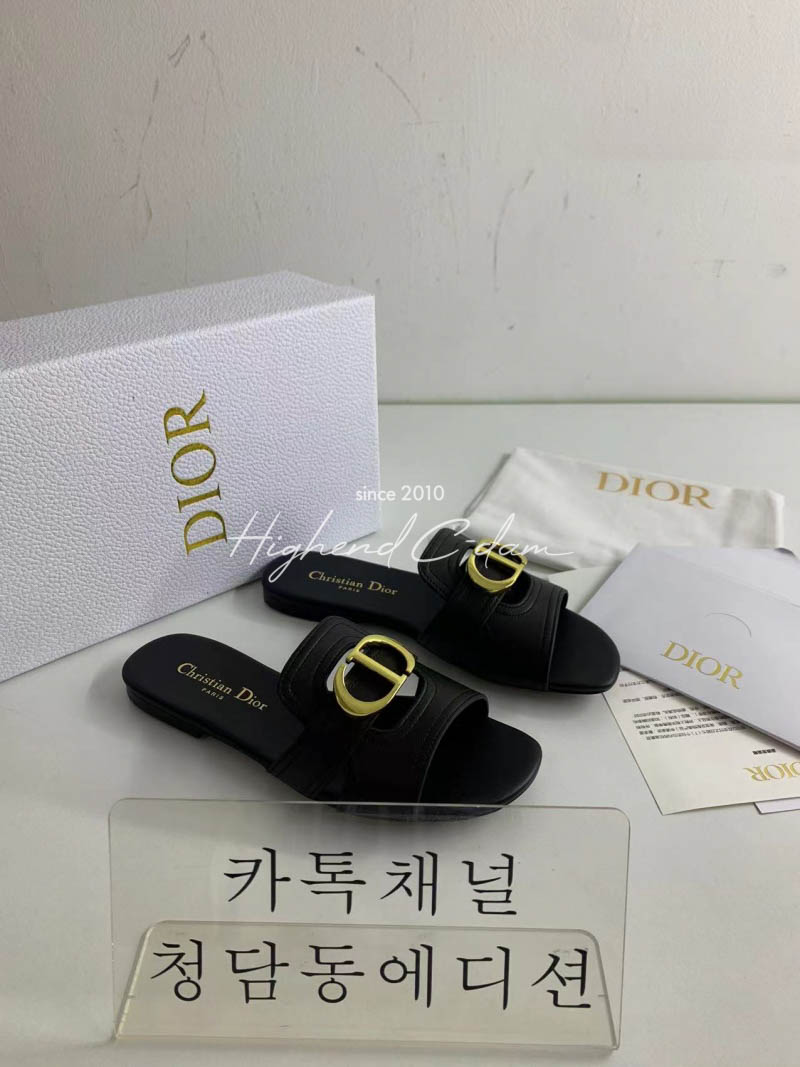 디올 몽테인 플랫 플립플랍 슬리퍼(0.5cm/4cm)