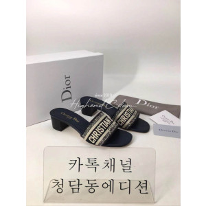 디올 디웨이 슬리퍼 (0.5CM,4,5CM) (컬러 네이비)