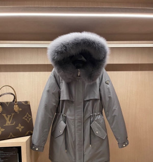 프라다 폭스퍼 숏패딩 (100% 리얼 폭스퍼)