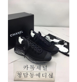 샤넬 믹스드파이버 스니커즈 에어솔 블랙