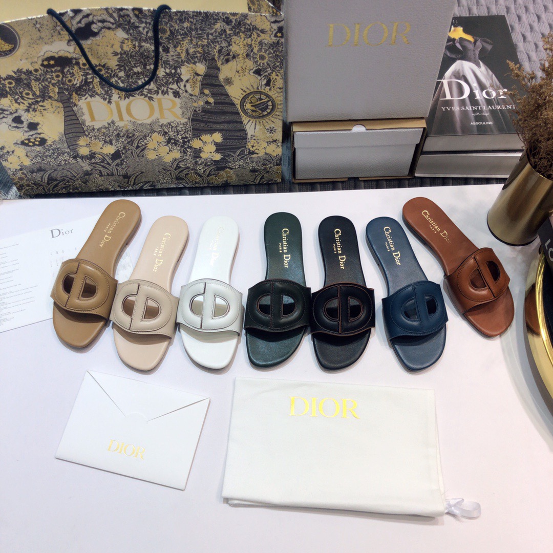 디올 D 클럽 카프스킨 슬라이드 (6color)