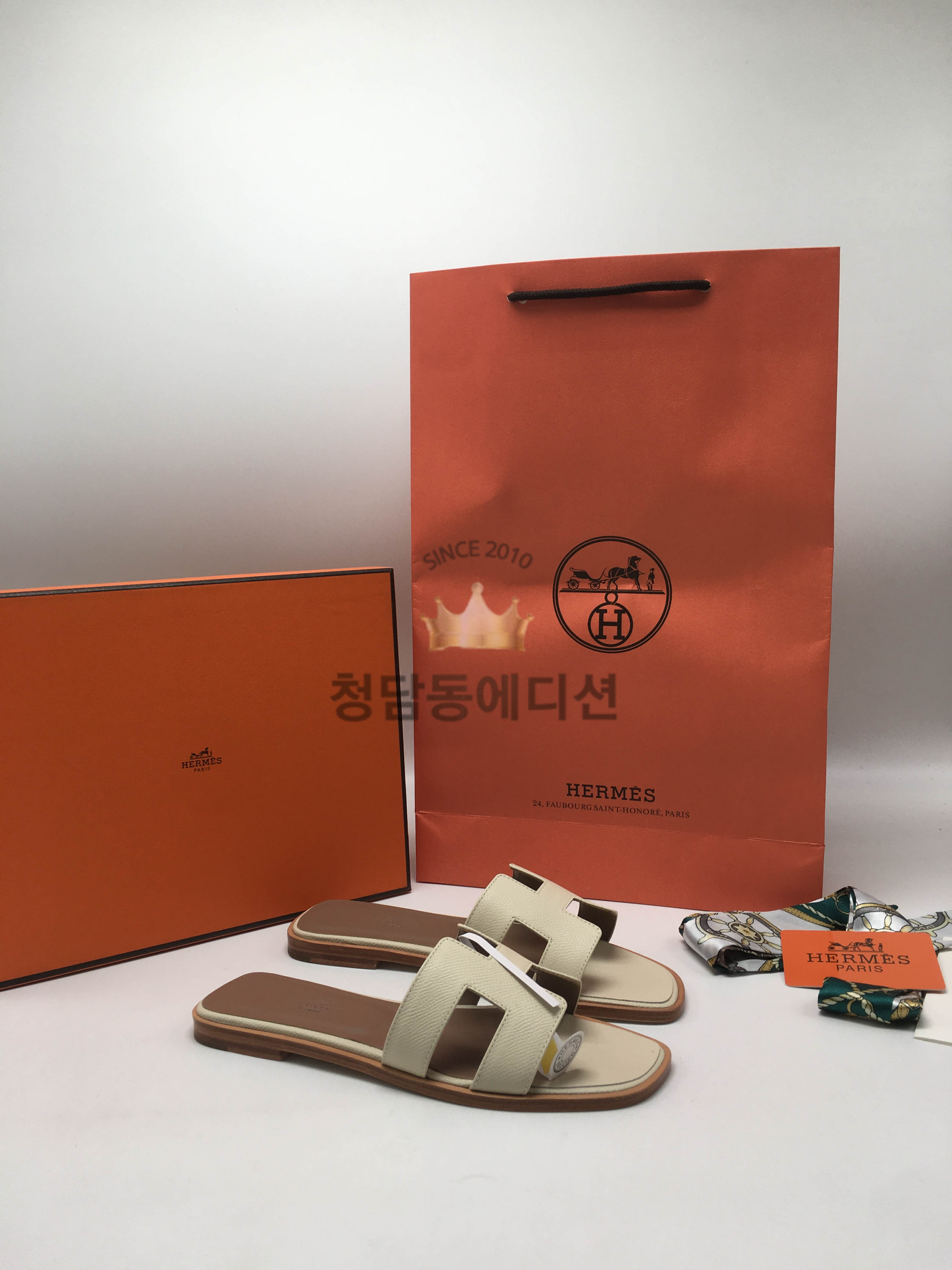 에르메스 오란 슬리퍼 앱송가죽 최고퀄