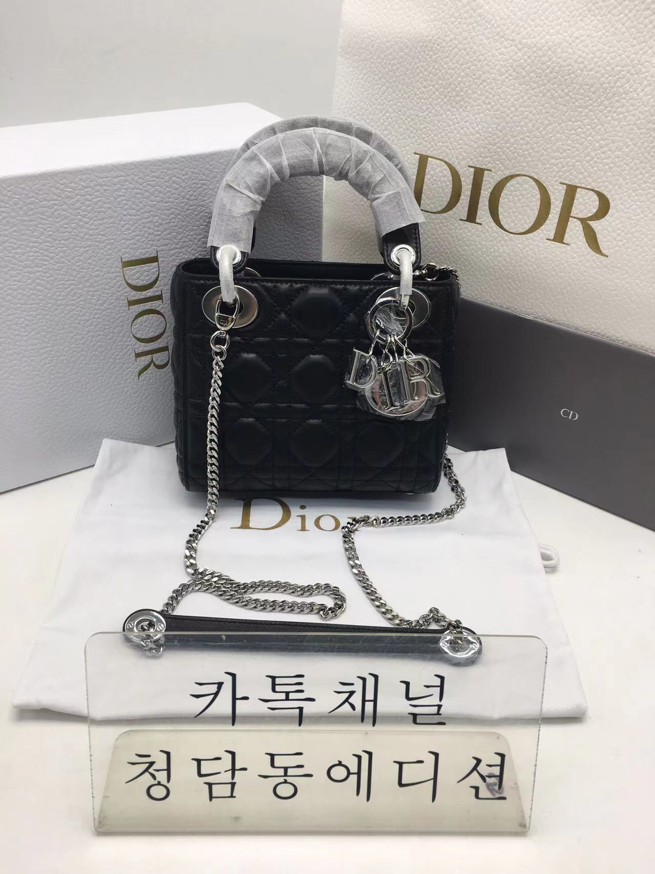 디올 레이디백 17cm (금장/은장) 램스킨 [정품동일가죽 최고퀄]
