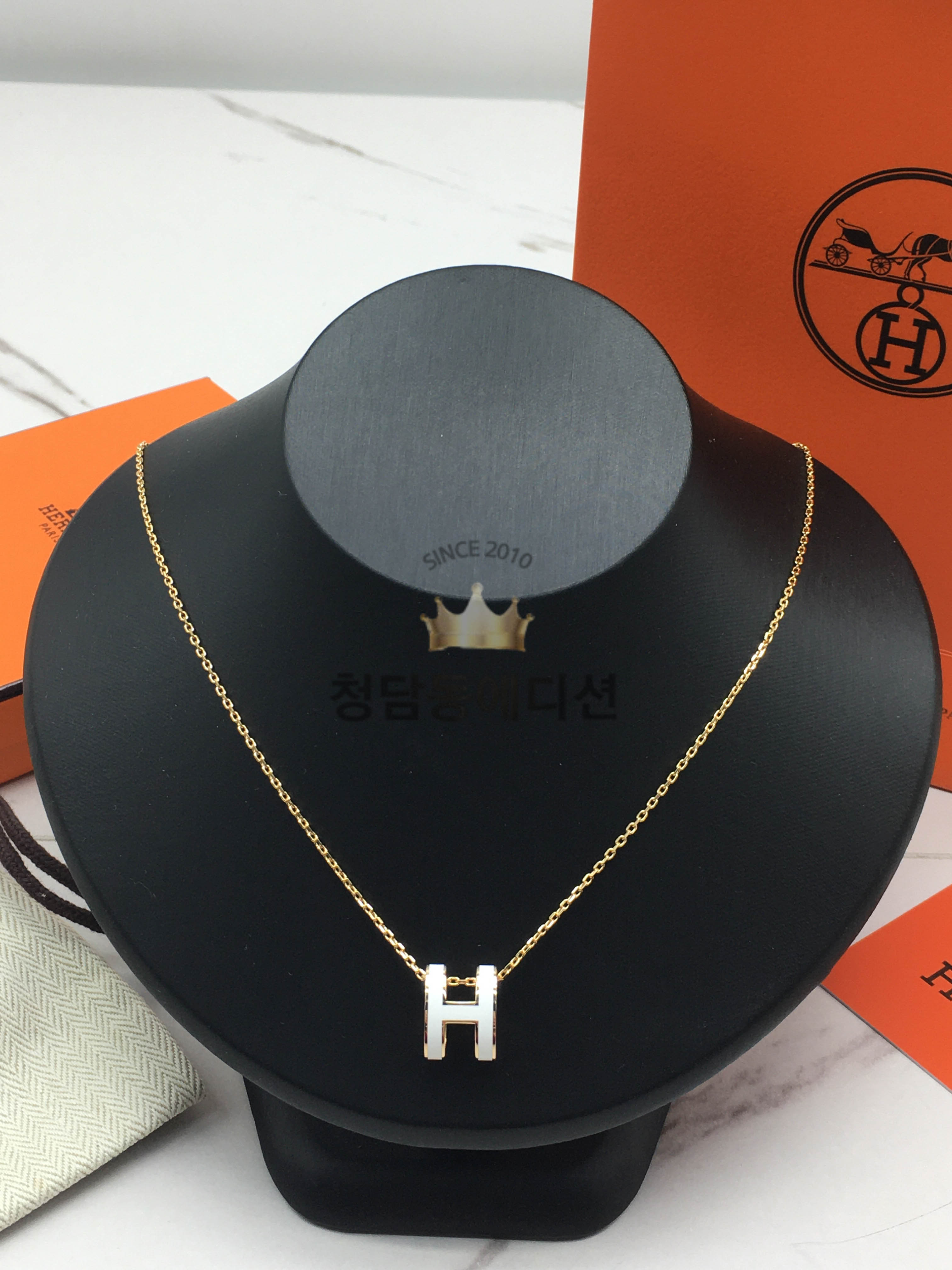 에르메스 팝아슈 목걸이 (컬러 로즈골드, 옐로우골드)