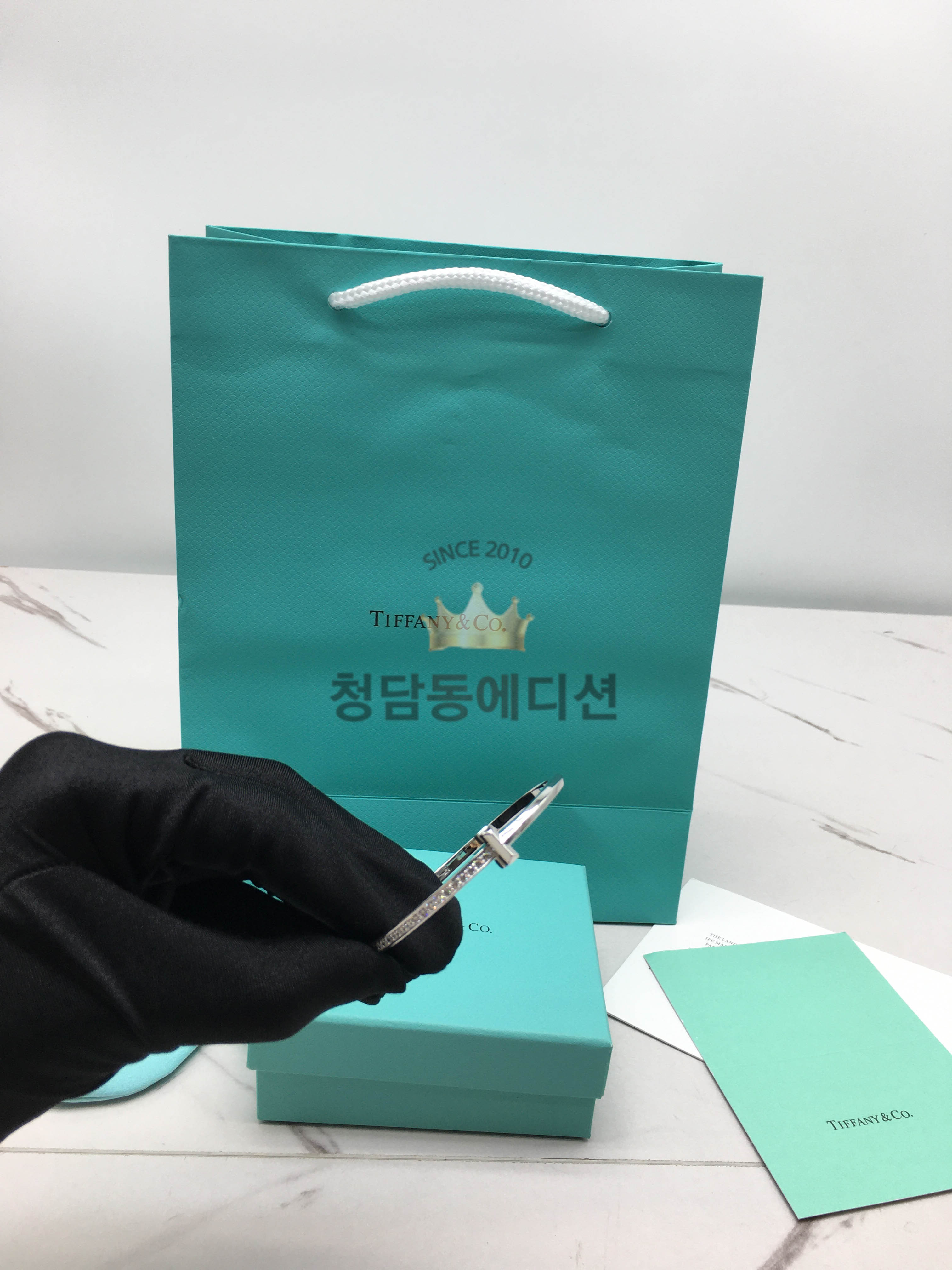 티파니 T팔찌 (컬러 화이트골드, 로즈골드)