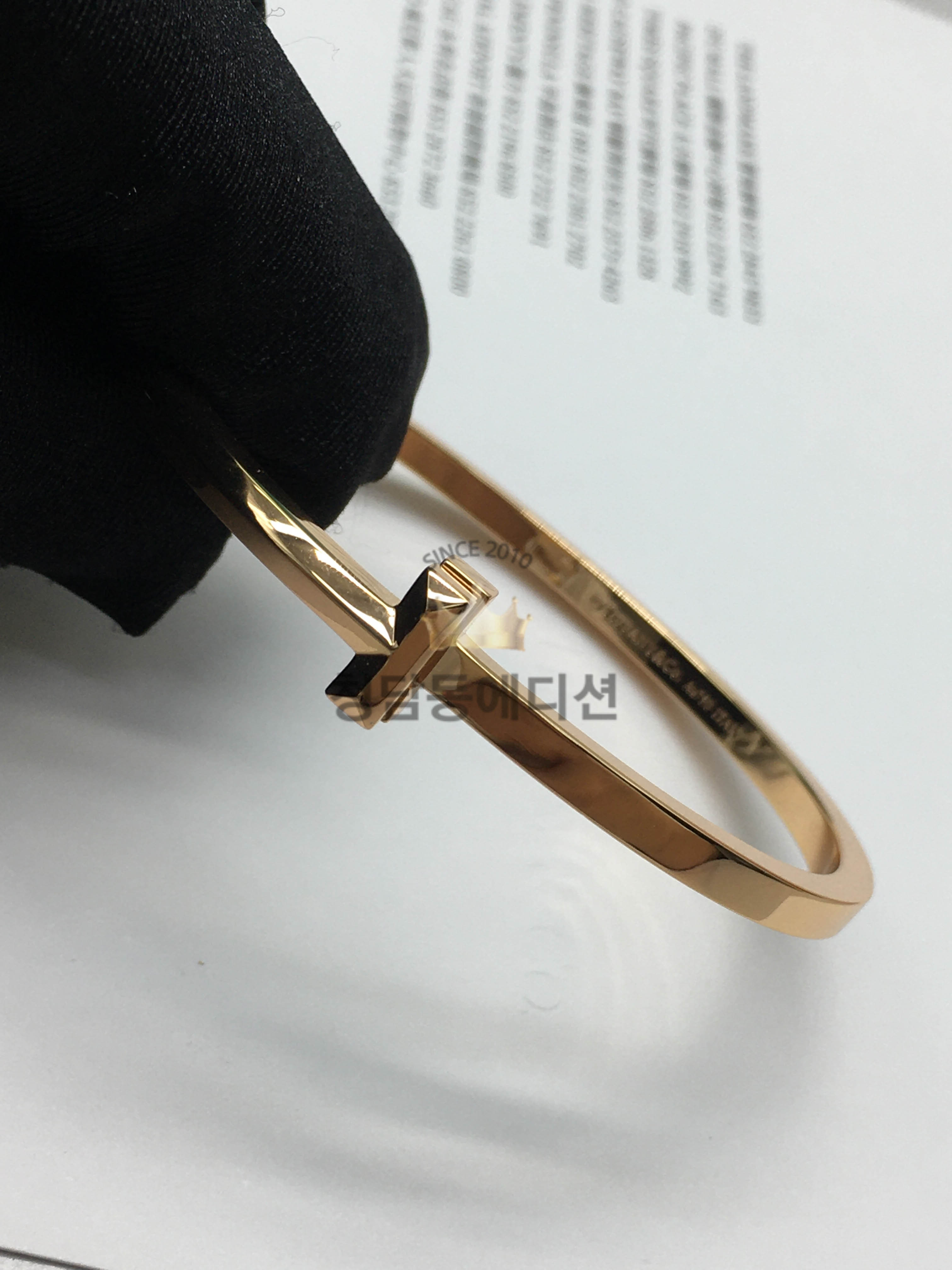 티파니 T팔찌 (컬러 화이트골드, 로즈골드)