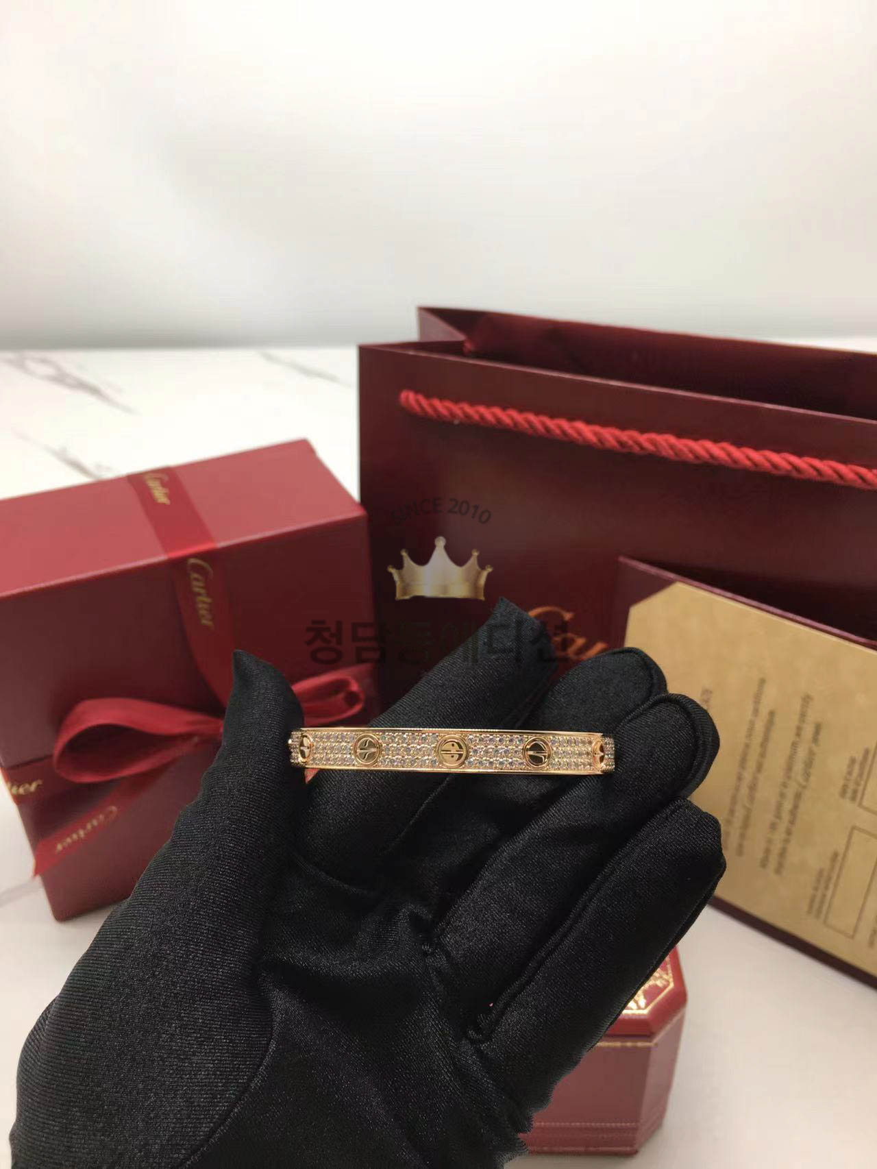 까르띠에 러브 팔찌 풀다이아 6mm (하이엔드급)