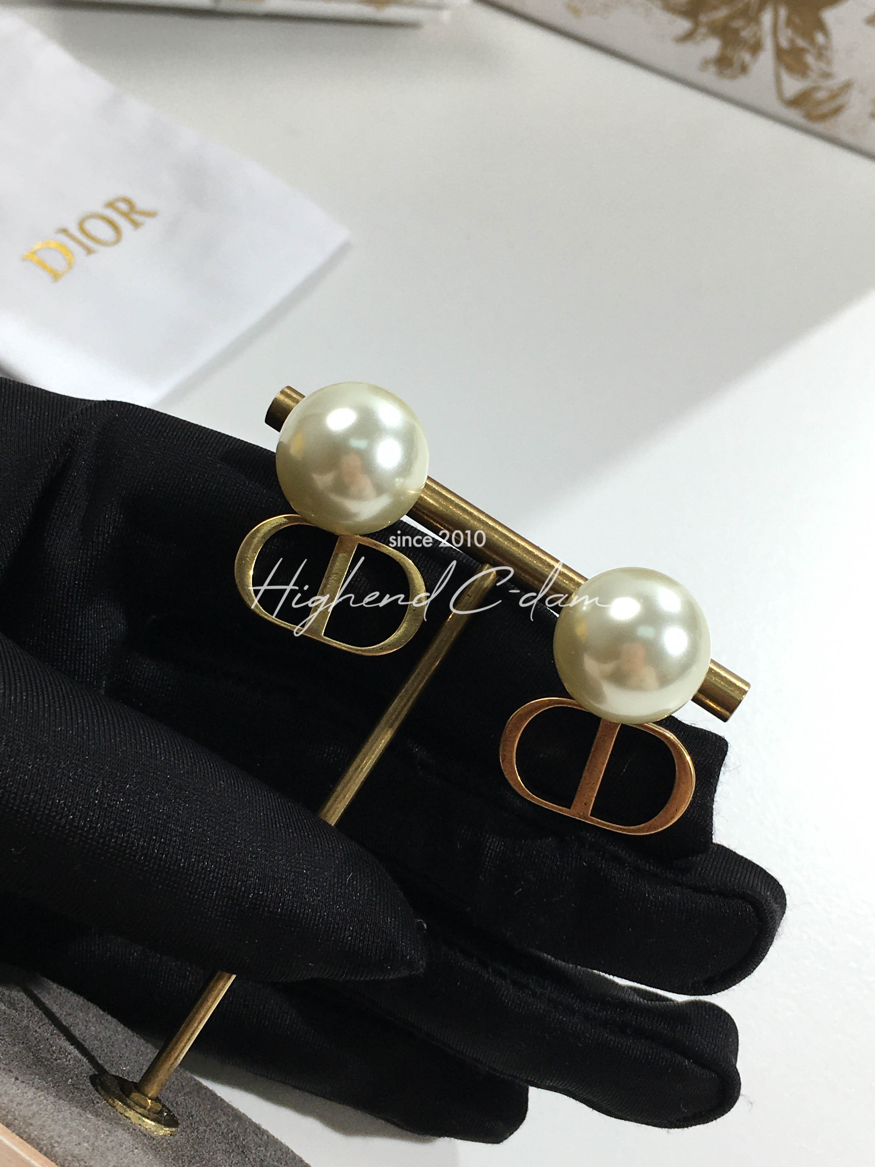 디올 dior cd 펄 귀걸이