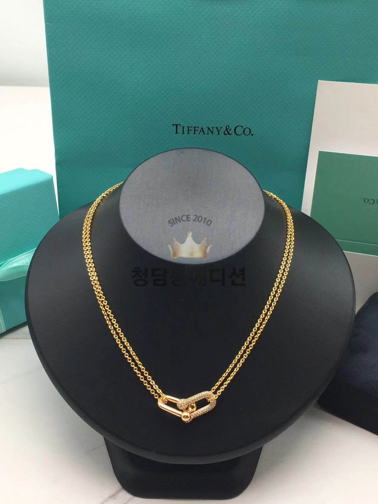 티파니 앤코 링크 컬렉션 목걸이 (컬러 로즈골드, 화이트골드) (V-gold소재)