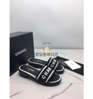 샤넬 트위드 슬리퍼