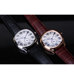 까르띠에 드라이브 드 워치 은장 (컬러 블랙, 버건디)