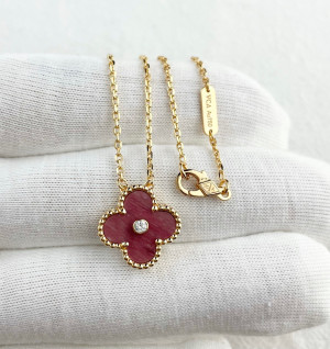 반클리프 알함브라 목걸이 (줄컬러 옐로우골드) (V-gold소재)