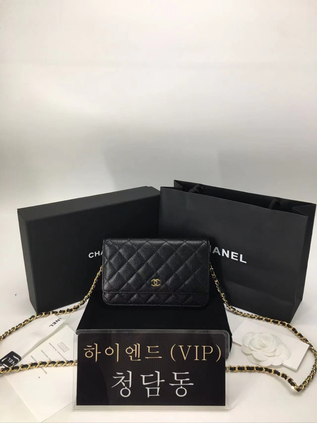 샤넬 클래식 플랩 woc 체인 윌릿 금장 (마그네틱 버클) (하이엔드급)