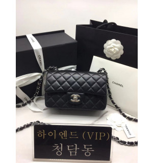 샤넬 클래식 램스킨 플랩백 뉴미니 은장 (upgrade ver.)