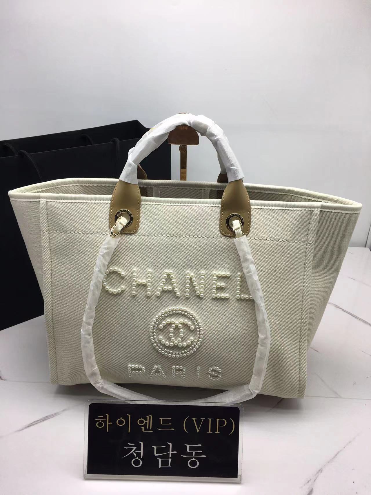 샤넬 도빌백 진주로고