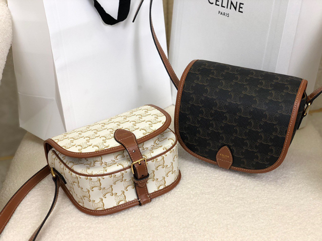 셀린느 카바스 트리오페 폴코백 (컬러 화이트, 탄)