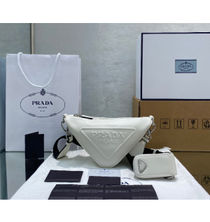 프라다 트라이앵글 레더 3-IN-1 크로스백 화이트/블랙 2COLOR (하이엔드급)