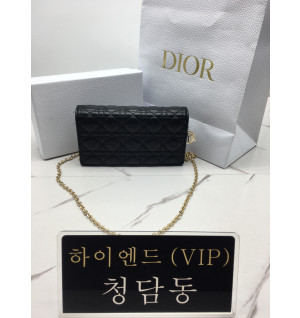 디올 까나쥬 램스킨 체인 지갑