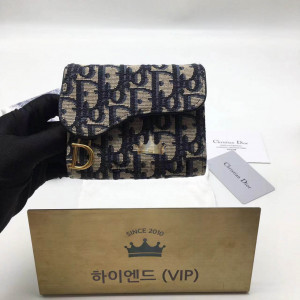 디올 새들 3단 반지갑