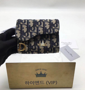 디올 새들 3단 반지갑