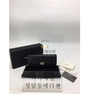 샤넬 보이 램스킨 장지갑 (은장, 금장)