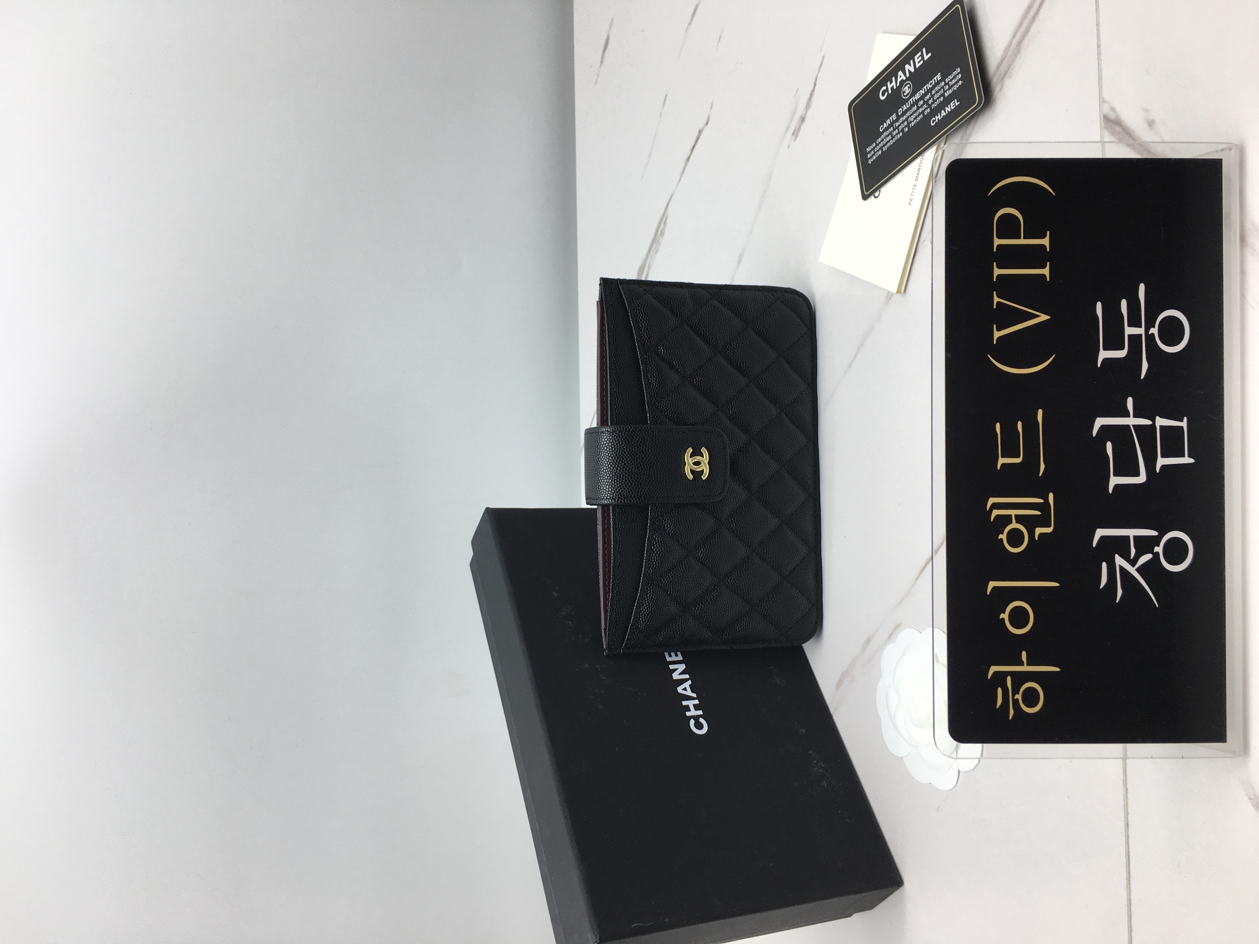 샤넬 캐비어스킨 카드홀더 파우치