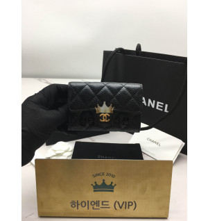 샤넬 클래식 캐비어 카드지갑 금장