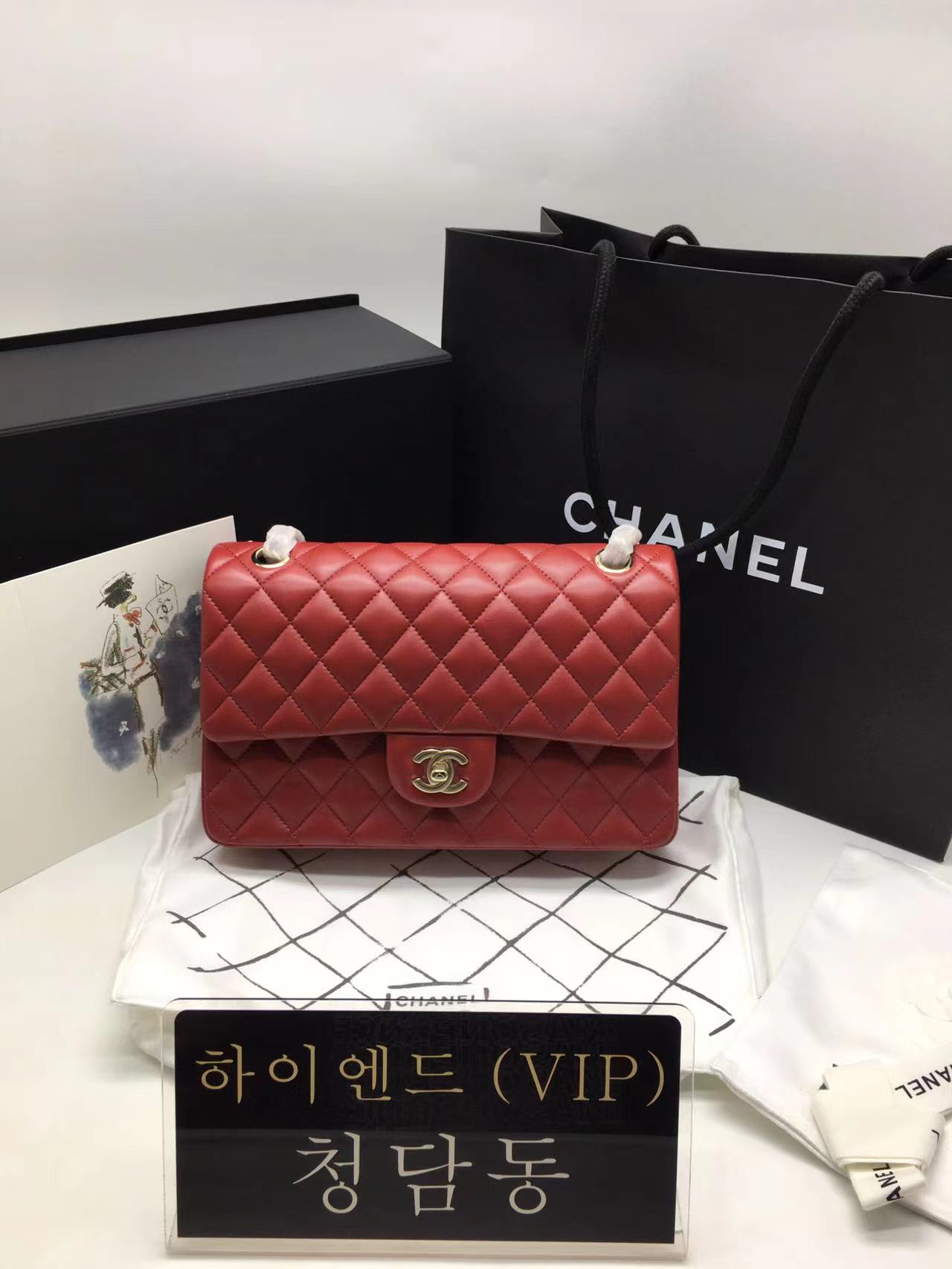 샤넬 클래식백 램스킨 미디움 25.5cm