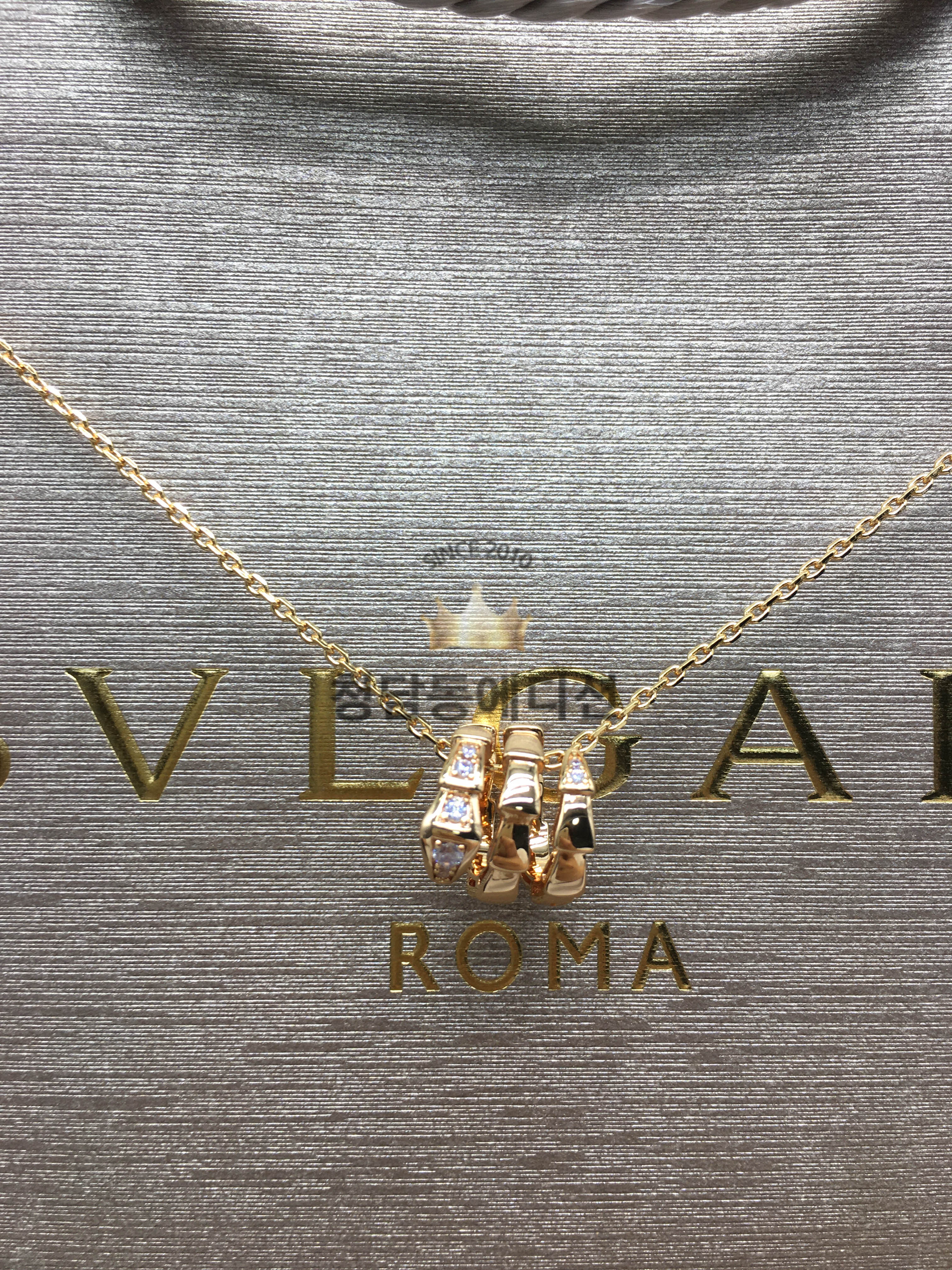 불가리 세르펜티 바이퍼 네크리스 (컬러 로즈골드, 화이트골드)