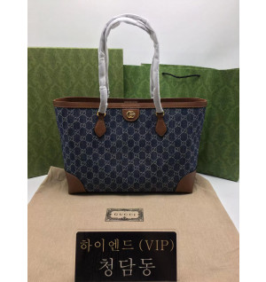 구찌 GG 데님 토트백