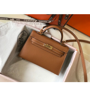 에르메스 미니 켈리 반수공 (가죽 앱송)