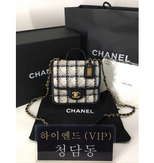 샤넬 22K 스몰 탑핸들 트위드 플랩백 (하이엔드급)