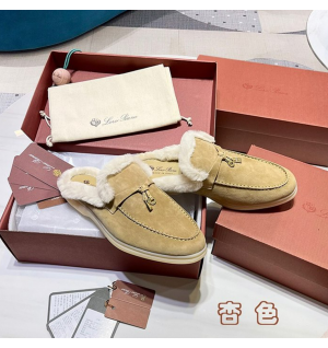 로로피아나 썸머워크 뮬 퍼 블로퍼 금장