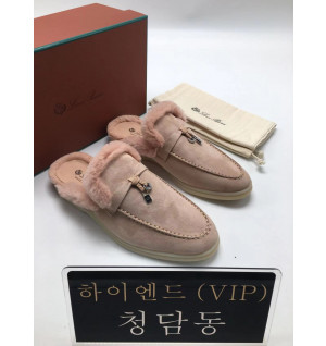 로로피아나 썸머워크 뮬 퍼 블로퍼 은장