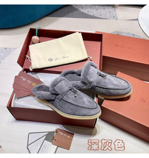 로로피아나 썸머워크 뮬 퍼 블로퍼 은장