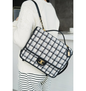 샤넬 22K 트위드 탑핸들 백팩