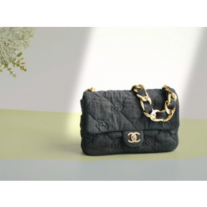 샤넬 22P 데님 빅체인 플랩백