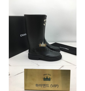 샤넬 cc로고 레인부츠