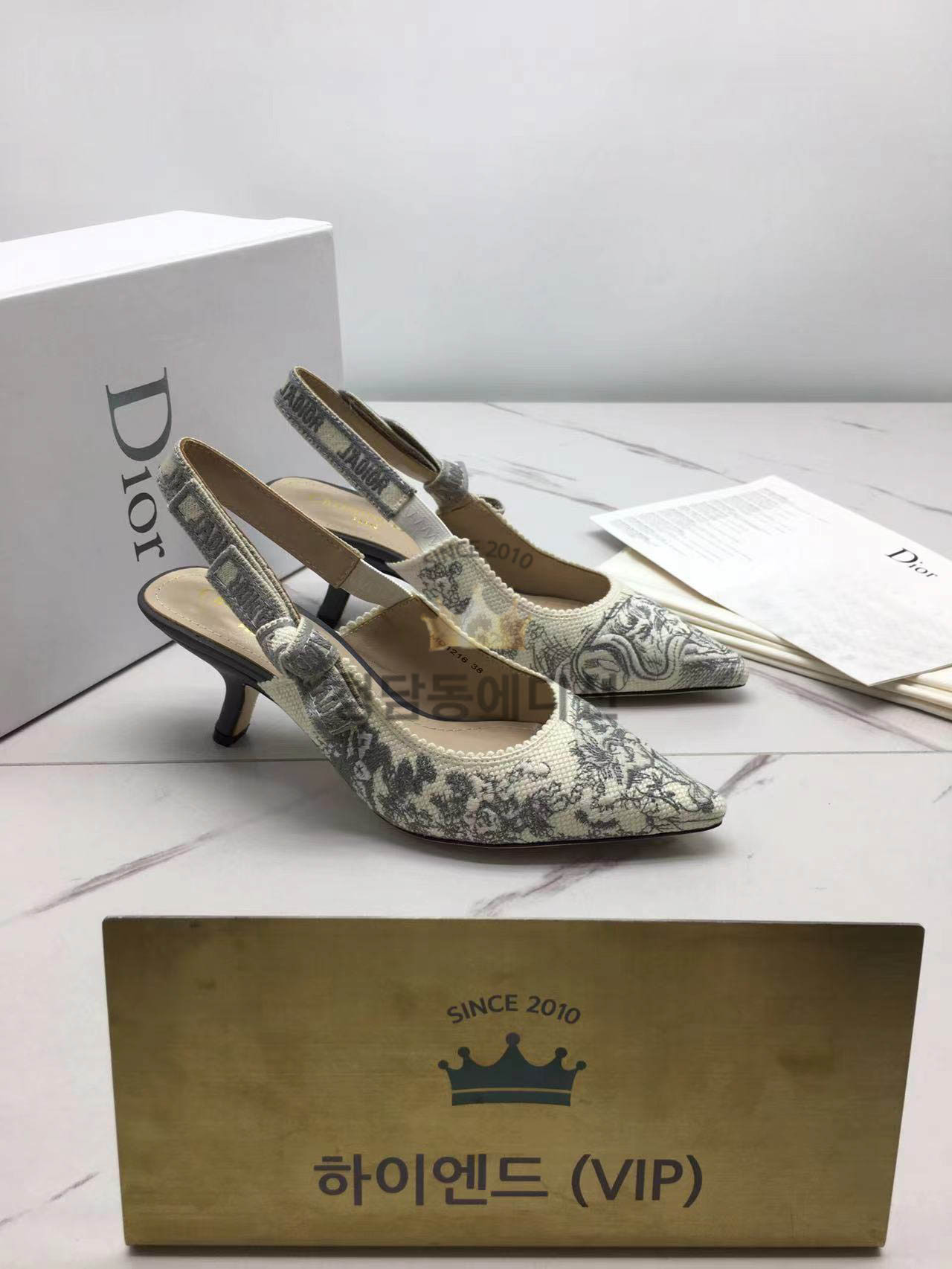 디올 j'a dior 슬링백 미들 힐 (내부각인 버전)