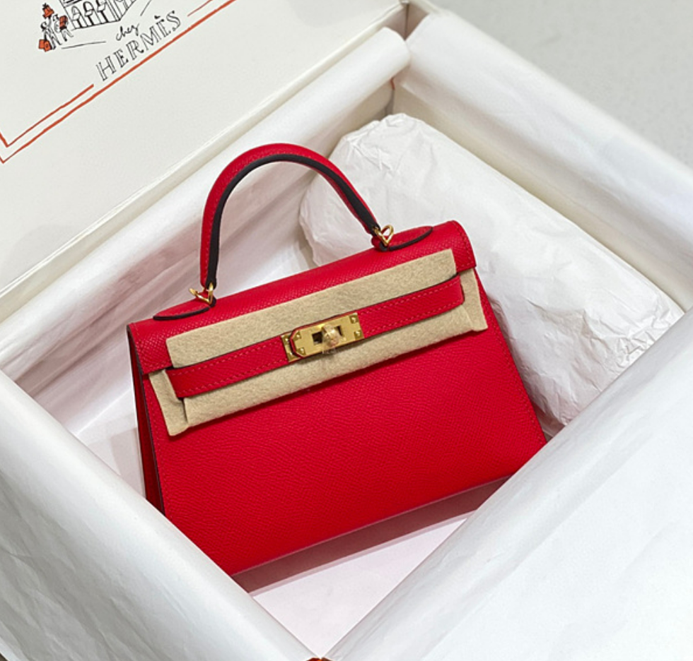 에르메스 미니 켈리 반수공 (가죽 앱송)
