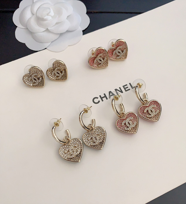 샤넬 그라데이션 하트 귀걸이 (2COLOR)