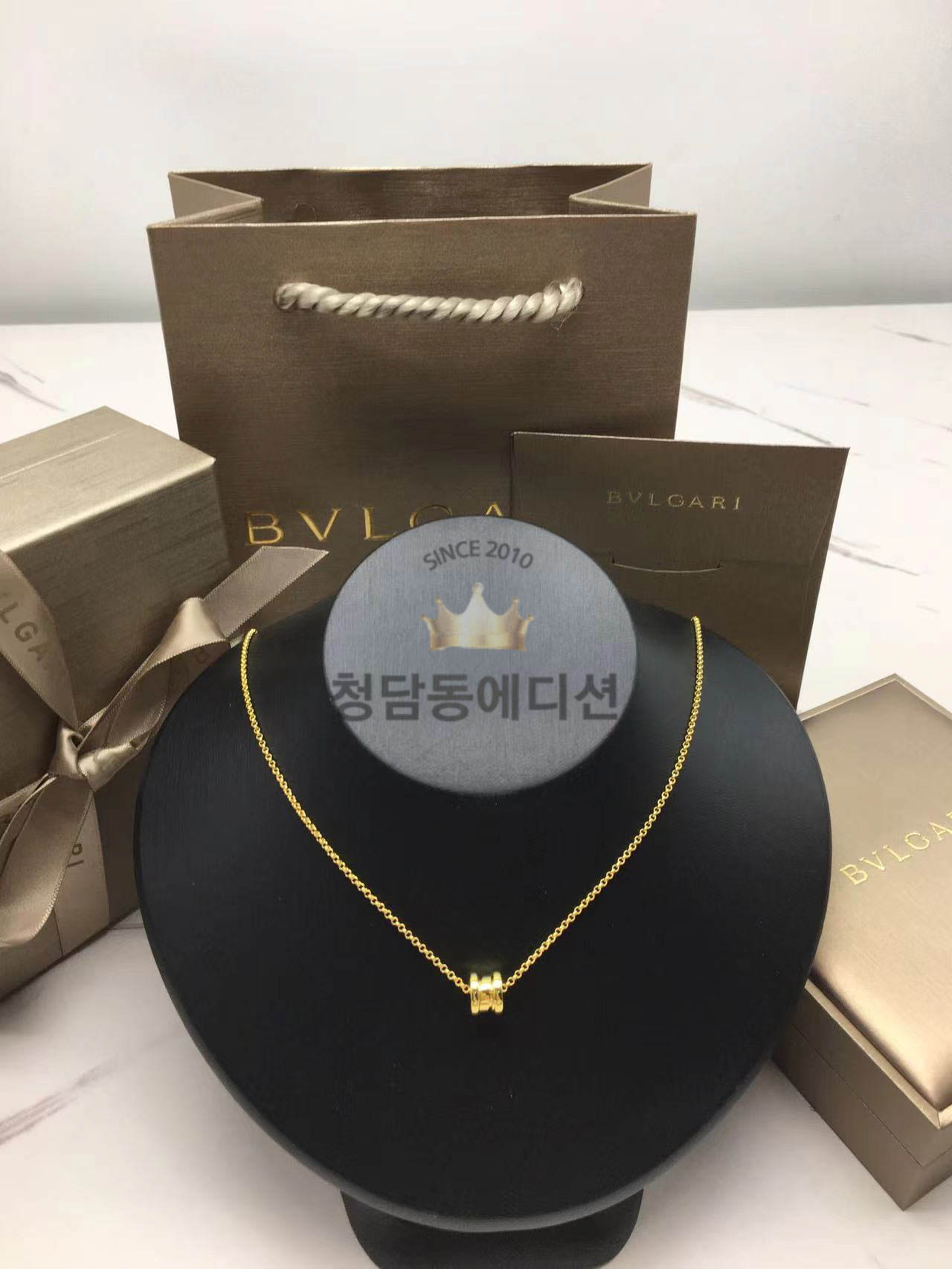 불가리 비제로원 목걸이 (컬러 옐로우골드, 로즈골드) (V-gold소재)