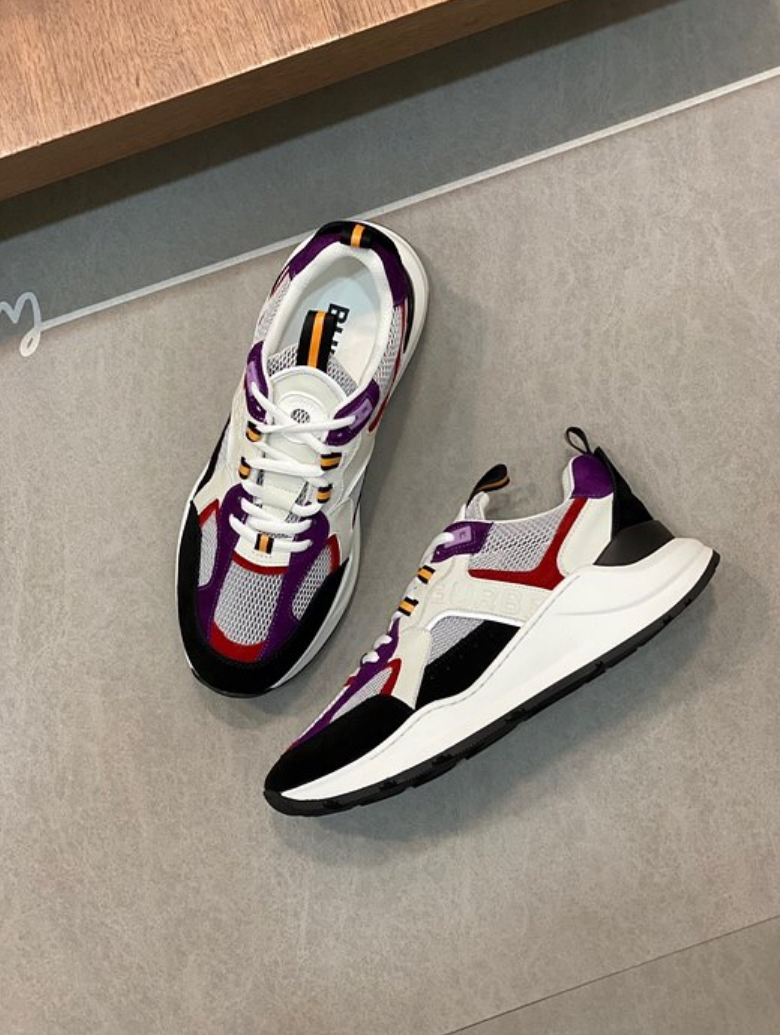 버버리 bbr 체크 레더 스니커즈 (남성용)