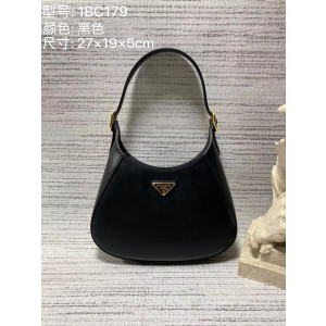 프라다 로고 가죽 숄더백 NERO