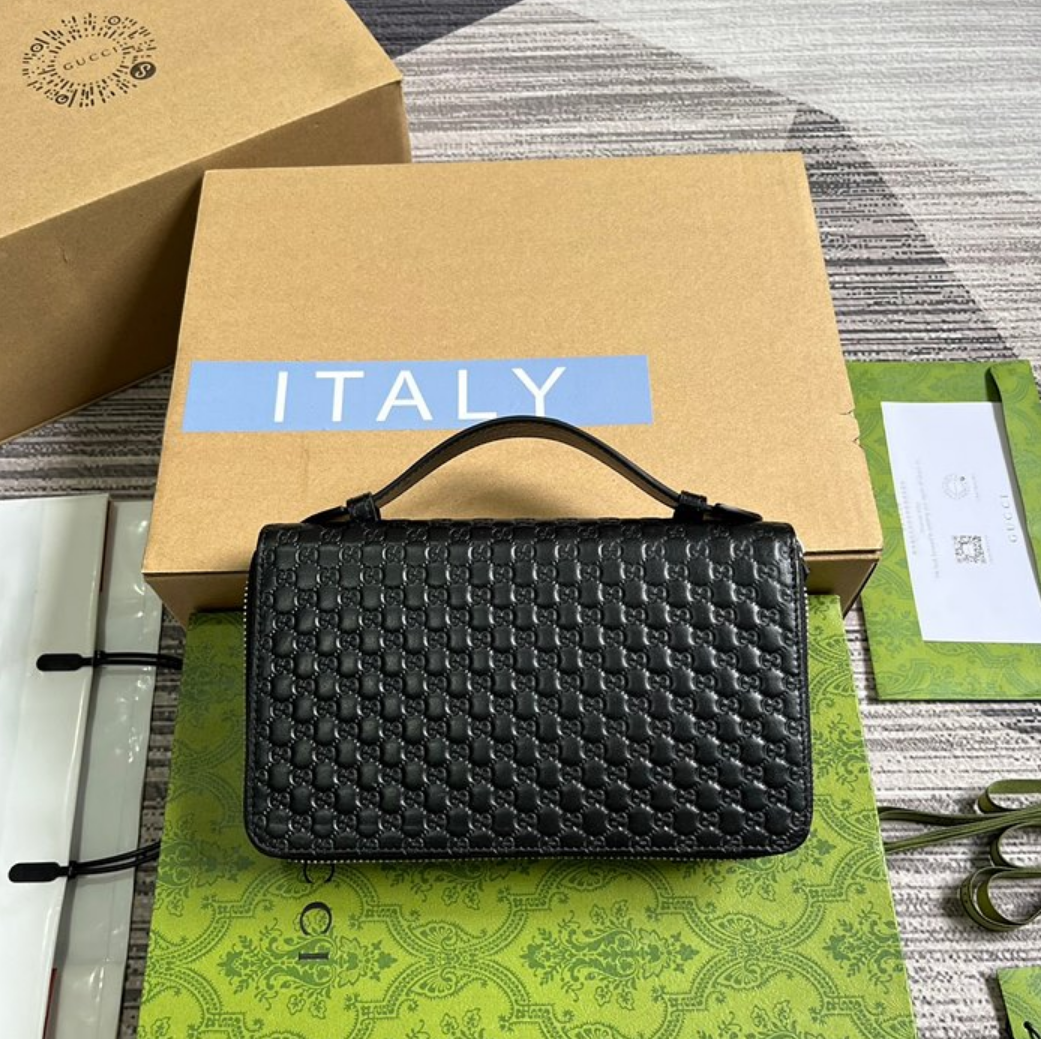 구찌 GG 마이크로시마 탑핸들 더블 장지갑 449246