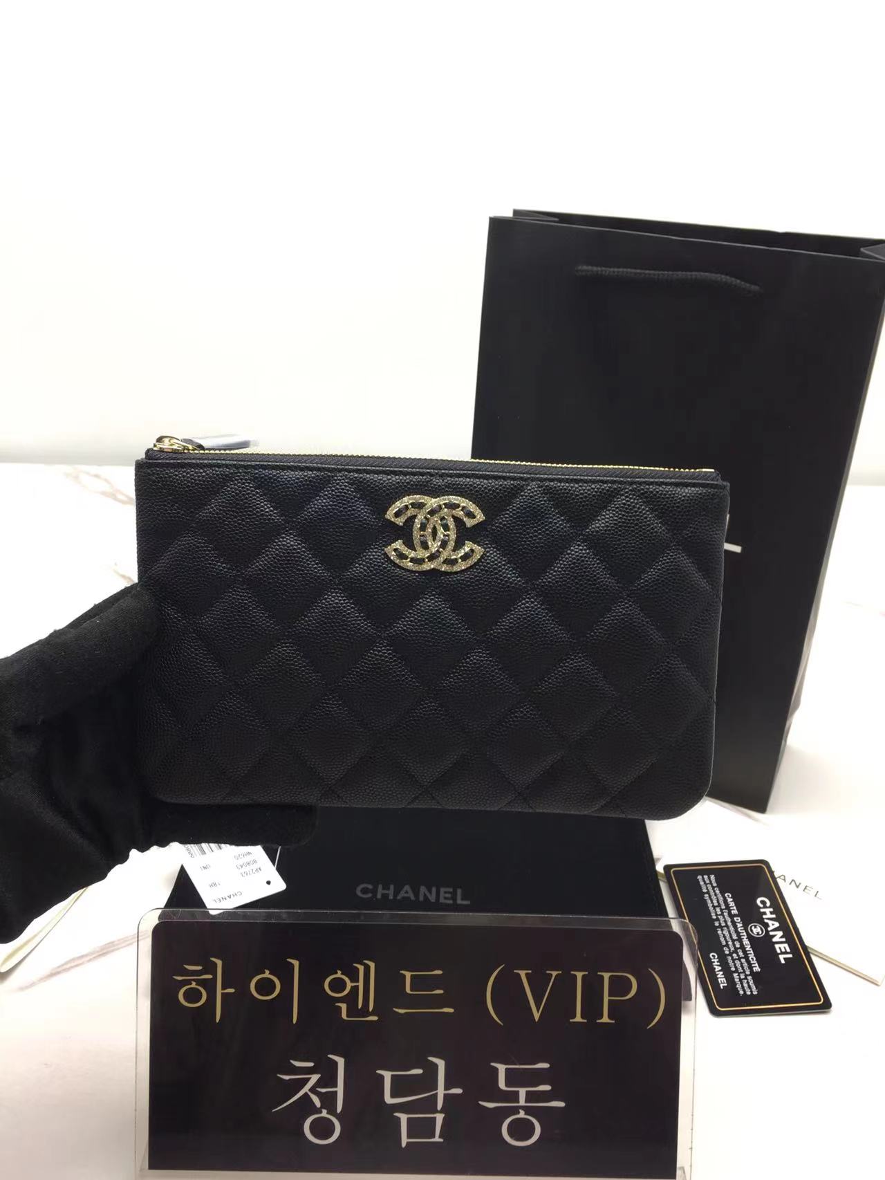 샤넬 코코 비즈 미니 파우치