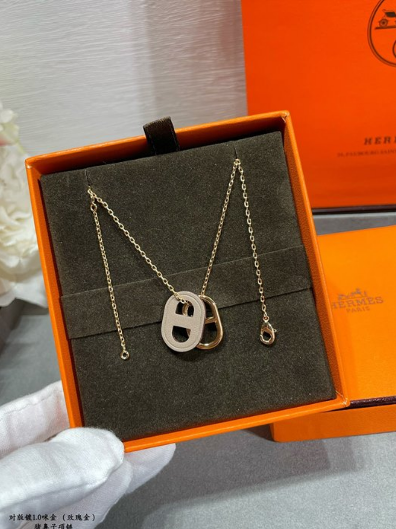에르메스 hermes 샹달 목걸이 (컬러 골드, 화이트골드) (V-gold소재)