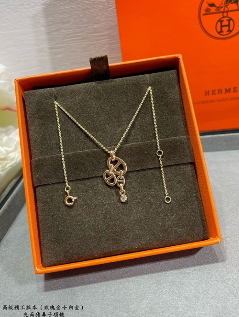 에르메스 hermes 샹달 목걸이 (컬러 골드, 화이트골드) (V-gold소재)