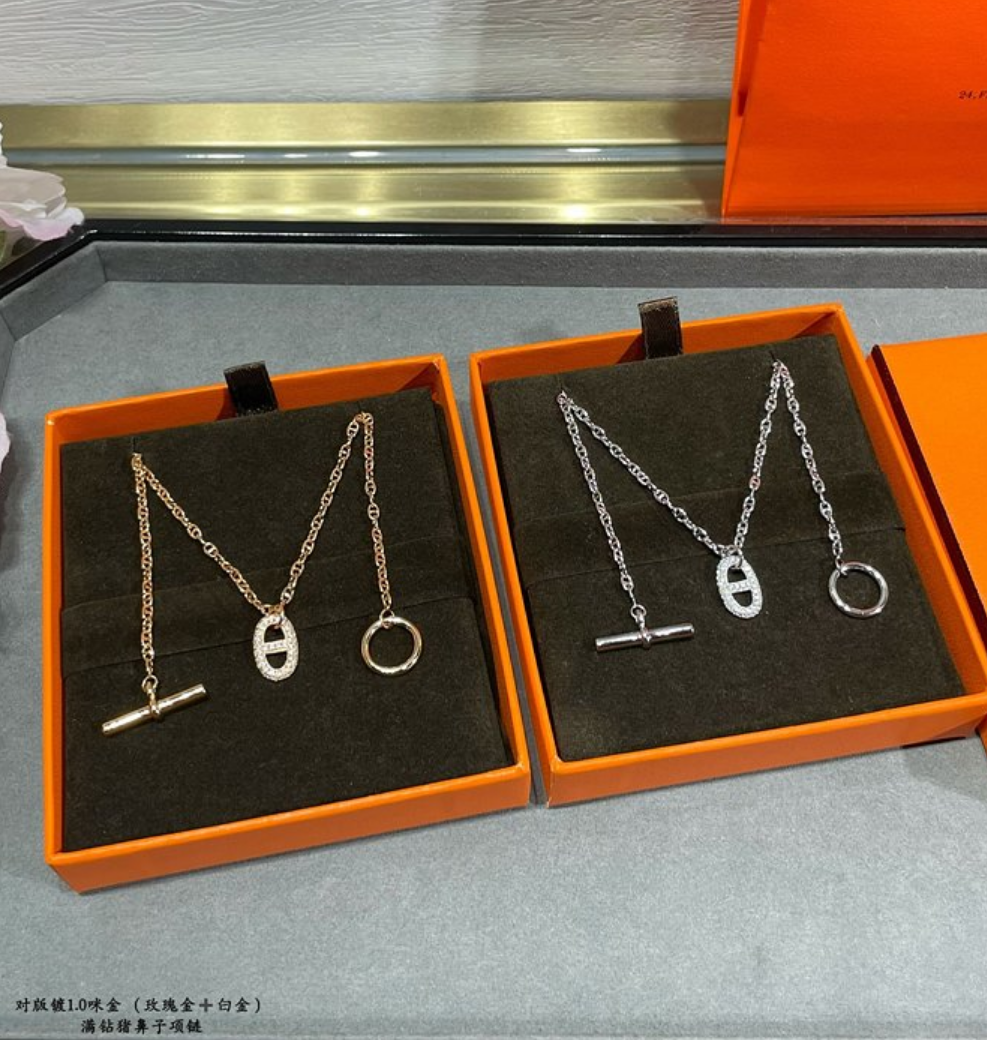 에르메스 hermes 샹달 목걸이 (컬러 골드, 화이트골드) (V-gold소재)