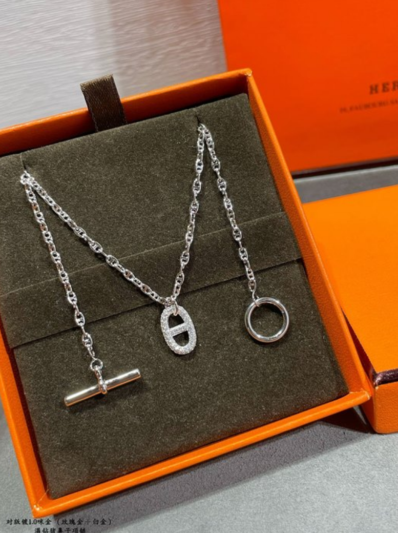 에르메스 hermes 샹달 목걸이 (컬러 골드, 화이트골드) (V-gold소재)